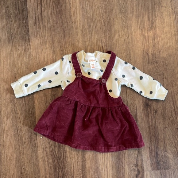 Cat and Jack Girls purplish maroon dress with sweatshirt - Picture 1 of 3